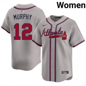 Bravos Sean Murphy Gray #12 Women's New Jerseys 941718-495