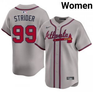Bravos Spencer Strider Gray #99 Women 2026-27 Jerseys 348902-883