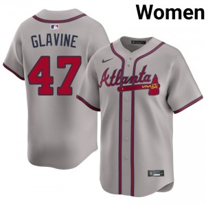 Braves Country Tom Glavine Gray #47 Women Player Jersey 195458-272