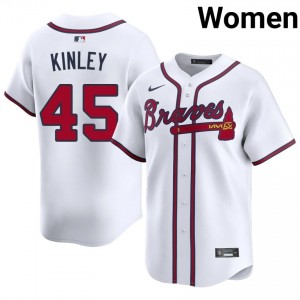 Braves Tyler Kinley White #45 Women's 2026-27 Jerseys 379876-410