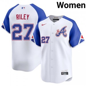 Braves Country Austin Riley White City Connect #27 Women Player Jersey 547482-313