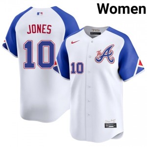 Atlanta Braves Chipper Jones White City Connect #10 Womens 2026-27 Jersey 151120-401