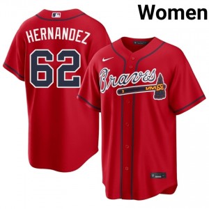 Atlanta Bravos Daysbel Hernandez Red #62 Womens Official Jersey 998569-562