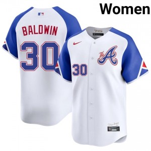 Bravos Drake Baldwin White City Connect #30 Women Game Jersey 667218-712
