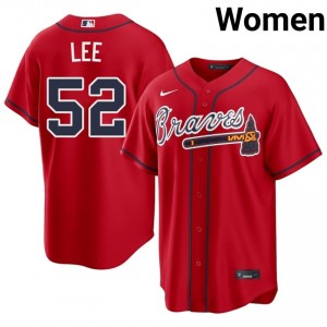 ATL Braves Dylan Lee Red #52 Women's 2026 Jerseys 129156-755