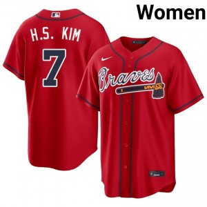 ATL Ha-Seong Kim Red #7 Women's 2026 Jerseys 139833-990