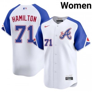 Braves Country Ian Hamilton White City Connect #71 Women New Jersey 820787-532