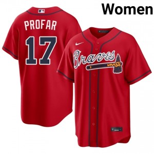 ATL Jurickson Profar Red #17 Women's Player Jersey 977641-260