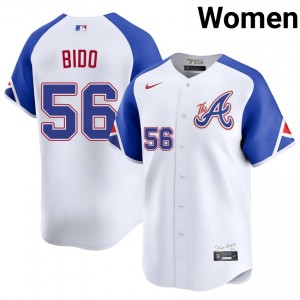 Atlanta Braves Osvaldo Bido White City Connect #56 Womens Popular Jersey 458040-133