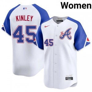 Bravos Tyler Kinley White City Connect #45 Womens Popular Jerseys 819817-710