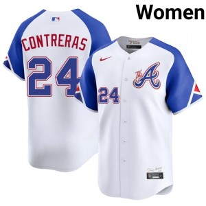 Braves William Contreras White City Connect #24 Women Stitched Jersey 885336-206