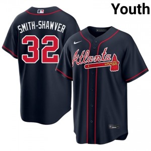 ATL Bravos AJ Smith-Shawver Navy #32 Youth New Jersey 347431-335