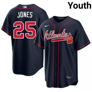 Braves Country Andruw Jones Navy #25 Youth MLB Jerseys 353618-692