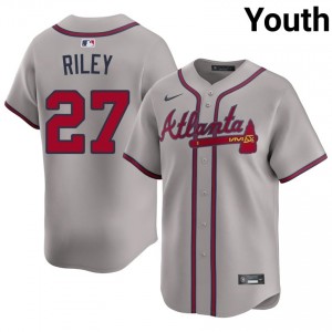 ATL Austin Riley Gray #27 Youth Replica Jerseys 992675-986