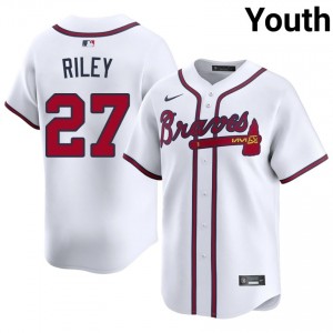 Bravos Austin Riley White #27 Youth 2026 Jerseys 727644-798