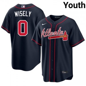 ATL Brett Wisely Navy #0 Youth Stitched Jersey 829782-488