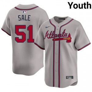 ATL Bravos Chris Sale Gray #51 Youth Official Jersey 189844-975