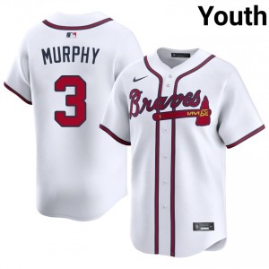 Braves Country Dale Murphy White #3 Youth Popular Jersey 547730-871