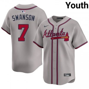 Braves Dansby Swanson Gray #7 Youth Player Jerseys 987433-462