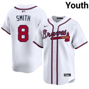Bravos Dominic Smith White #8 Youth Authentic Jerseys 574656-904
