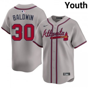 Braves Drake Baldwin Gray #30 Youth MLB Jerseys 721755-983