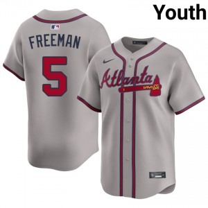 Bravos Freddie Freeman Gray #5 Youth Player Jerseys 518462-230