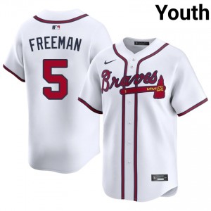 Braves Country Freddie Freeman White #5 Youth Embroidery Jersey 151553-552