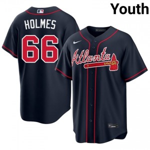 ATL Braves Grant Holmes Navy #66 Youth 2026 Jerseys 796430-683