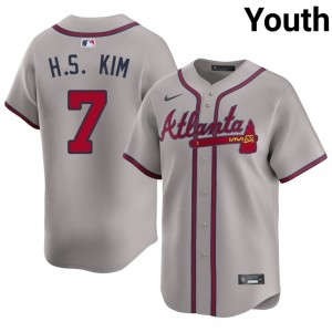 ATL Ha-Seong Kim Gray #7 Youth Embroidery Jerseys 559825-186