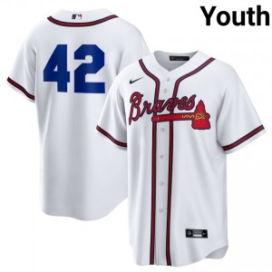 Braves Country Jackie Robinson Day White #42 Youth Limited Jersey 253508-388