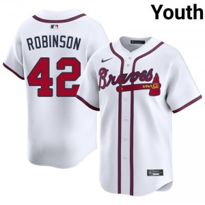 Atlanta Braves Jackie Robinson White #42 Youth Limited Jersey 572163-908
