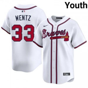 ATL Joey Wentz White #33 Youth Player Jerseys 634256-756