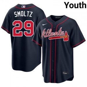 Braves Country John Smoltz Navy #29 Youth Limited Jerseys 336503-825