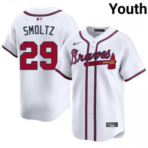 ATL Bravos John Smoltz White #29 Youth Official Jerseys 257209-979