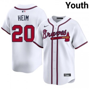 ATL Braves Jonah Heim White #20 Youth Popular Jersey 554758-964