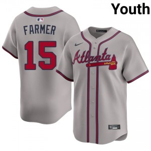 ATL Bravos Kyle Farmer Gray #15 Youth Game Jerseys 918673-832