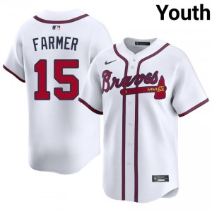Atlanta Braves Kyle Farmer White #15 Youth Limited Jerseys 646871-102