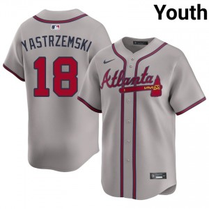Atlanta Braves Mike Yastrzemski Gray #18 Youth Game Jerseys 614549-420