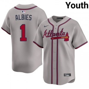 Braves Country Ozzie Albies Gray #1 Youth Stitched Jerseys 451918-198