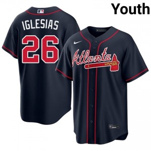 Braves Country Raisel Iglesias Navy #26 Youth New Jerseys 339010-910