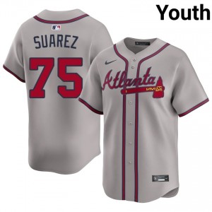 Braves Country Robert Suarez Gray #75 Youth Authentic Jersey 113862-932