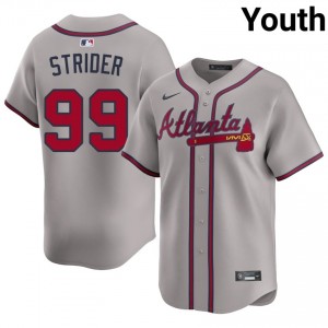 ATL Spencer Strider Gray #99 Youth Replica Jerseys 567626-962