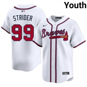 ATL Bravos Spencer Strider White #99 Youth Player Jersey 509016-252