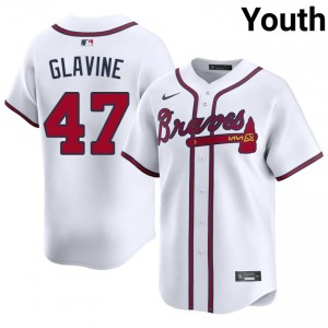 Atlanta Braves Tom Glavine White #47 Youth Authentic Jerseys 776567-594