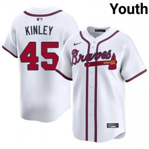 ATL Braves Tyler Kinley White #45 Youth Popular Jersey 988013-607