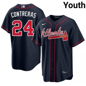 Atlanta Bravos William Contreras Navy #24 Youth Official Jerseys 628579-839