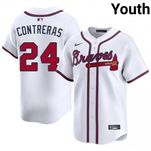 Atlanta Braves William Contreras White #24 Youth Popular Jersey 425327-249