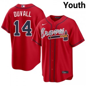 ATL Bravos Adam Duvall Red #14 Youth 2026 Jerseys 209823-686