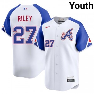 Atlanta Bravos Austin Riley White City Connect #27 Youth Game Jerseys 841845-510