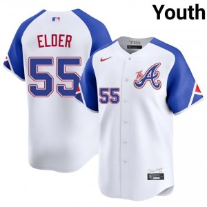 ATL Braves Bryce Elder White City Connect #55 Youth Replica Jerseys 344138-228